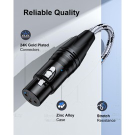 SNANSHI XLR to 1/4 Cable 20 ft - XLR Female to 1/4 Male Cable, Balanced Double Shielded, TRS to XLR Cable for Dynamic Microphone, Amplifier, Mixer, Speaker