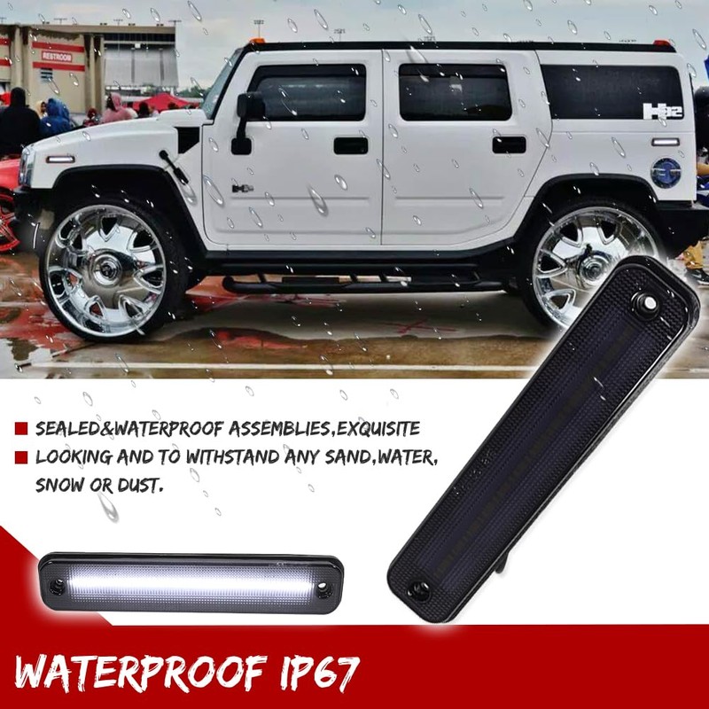 KENRTIR Full White LED Side Marker Lights Compatible With Hummer