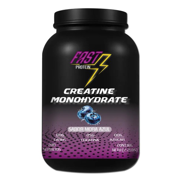Creatina Monohidratada Fast Protein 1kg 200 Servicios Varios Mora Azul