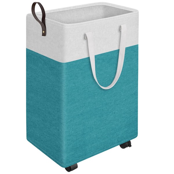 HomeHacks 75L Rolling Laundry Basket with Wheels, Collapsible & Waterproof
