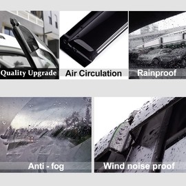 Deebior 94248 Side Window Visor Wind Vent Deflector,4pcs Outside Mount Style Nice Sun Rain Guards Set fit for 2013-2019 Nissan Sentra window shade