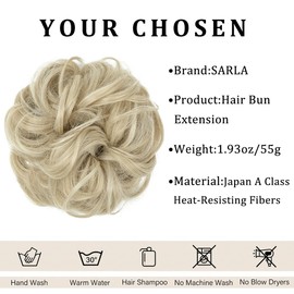 Messy Hair Buns Extensions Scrunchies for Women Thick Hair Pieces Updo Wavy Curly Ponytail Donut Hair Chignons