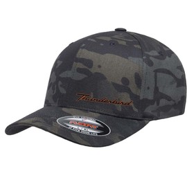 Ford Thunderbird Logo Side Panel Leather Patch Laser Engraved Flexfit 6277 Athletic Baseball Fitted Hat Cap Multicam Black L/XL