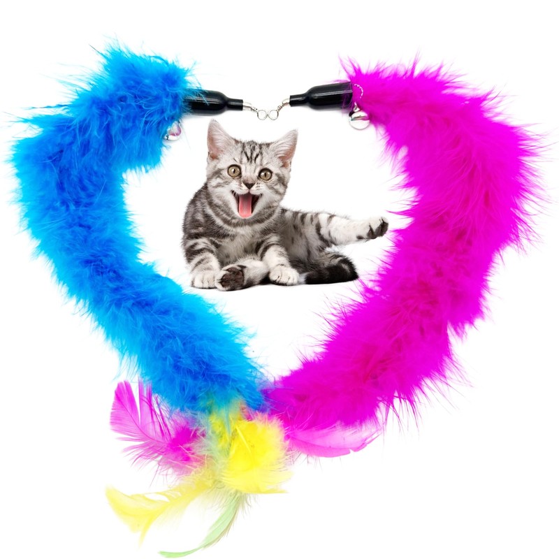 CATENEED Cat Feather Toys Refill Cat Wand Replacement Feathers, 16
