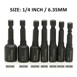 Sertay Set of 7 Tap Socket Adapter, Socket Adapter, Drill Tap Bits, Hex Shank Driver, Metal Drill Set Professional, Suitable for Electric Hand Drills