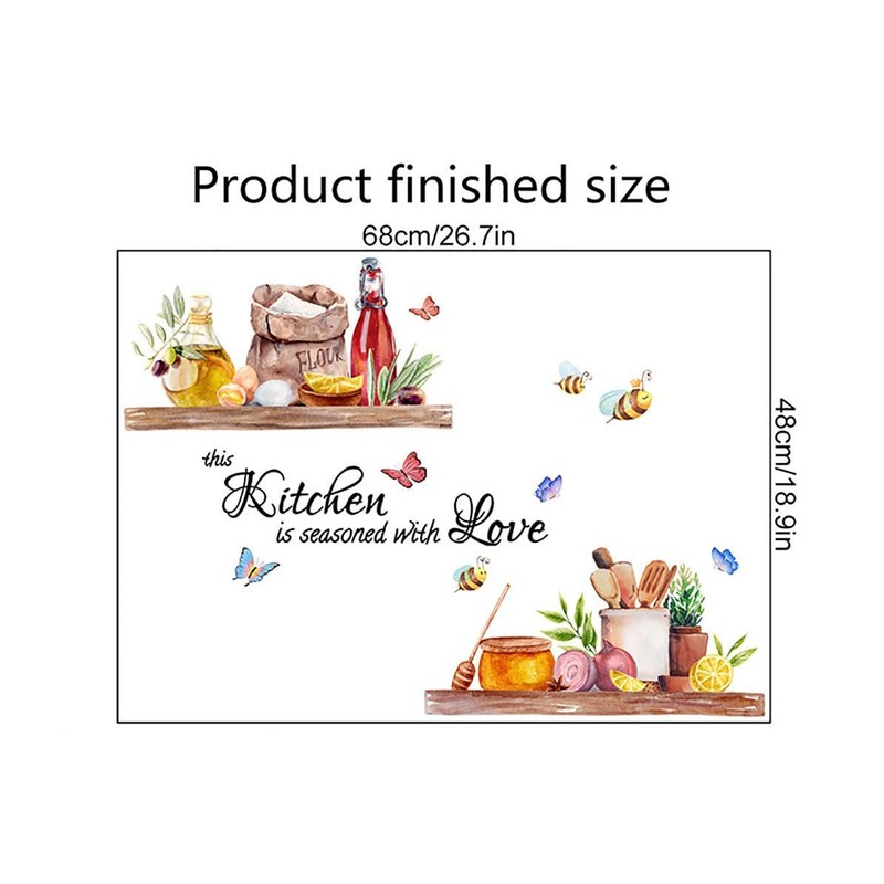 FUFUQUARE Kitchen Wall Stickers Inspirational Quote This Kitchen is Seasoned