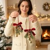 KUSHAN Bows de Navidad de 2 Piezas con 2 Campanas,Campanas