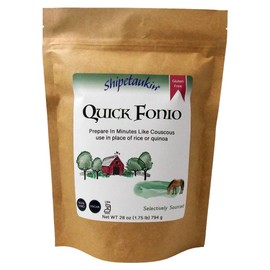 Shipetaukin Quick Fonio African Supergrain - Gluten Free - Vegan - Non GMO - Substitute for Couscous, Quinoa, Rice (28 Ounces)