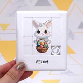 'Easter Bunny With Easter Basket Kawaii Style' Sliding Puzzle (PZ00028652)