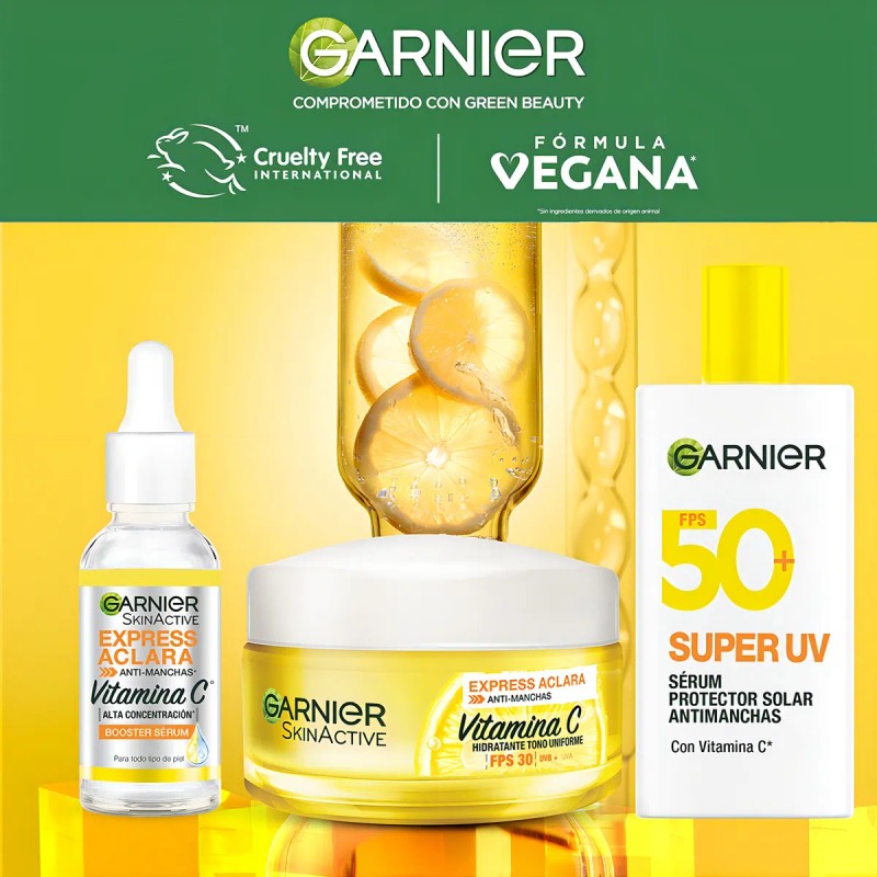 Kit Garnier Express Aclara Serum Crema Protector Solar