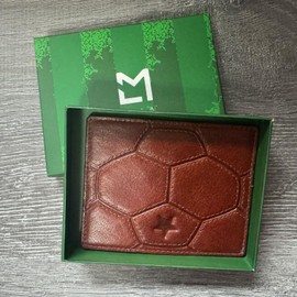 Genuine Leather Football Card Holder – Slim RFID Blocking Wallet with Multiple Card Slots – Compact Credit Card Case for Fans & Players