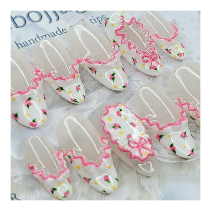 Provence Runner Handmade Nail Tips - Stiletto M / 프로방스