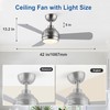 putroad 42 Inch Ceiling Fans with Lights, Modern Brushed Nickel