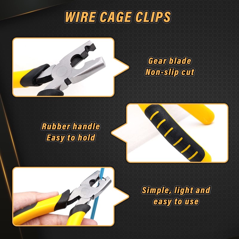 1200pcs Wire Cage Clips with Hog Ring Pliers Fencing Plier