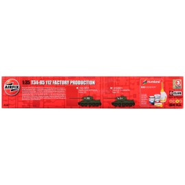 Airfix DCD Level 3 Model Kit T34-85 112 1/35 Factory Production Tank with 2 Scheme Options Plastic Model Kit by Airfix