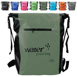 MORAINJAY 2024 New Dry Bag Waterproof Bag, 2L/5L/10L/15L/20L/30L Waterproof Pack Sack with Adjustable Shoulder Strap, Waterproof Backpack, Waterproof Duffel Bag for Swimming, sage green, 25L White
