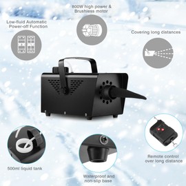 Snow Machine Snowflake Making Machine - 800W Artificial Fake Snow Machine with Remote Control for Party Event Wedding Stage Backyard
