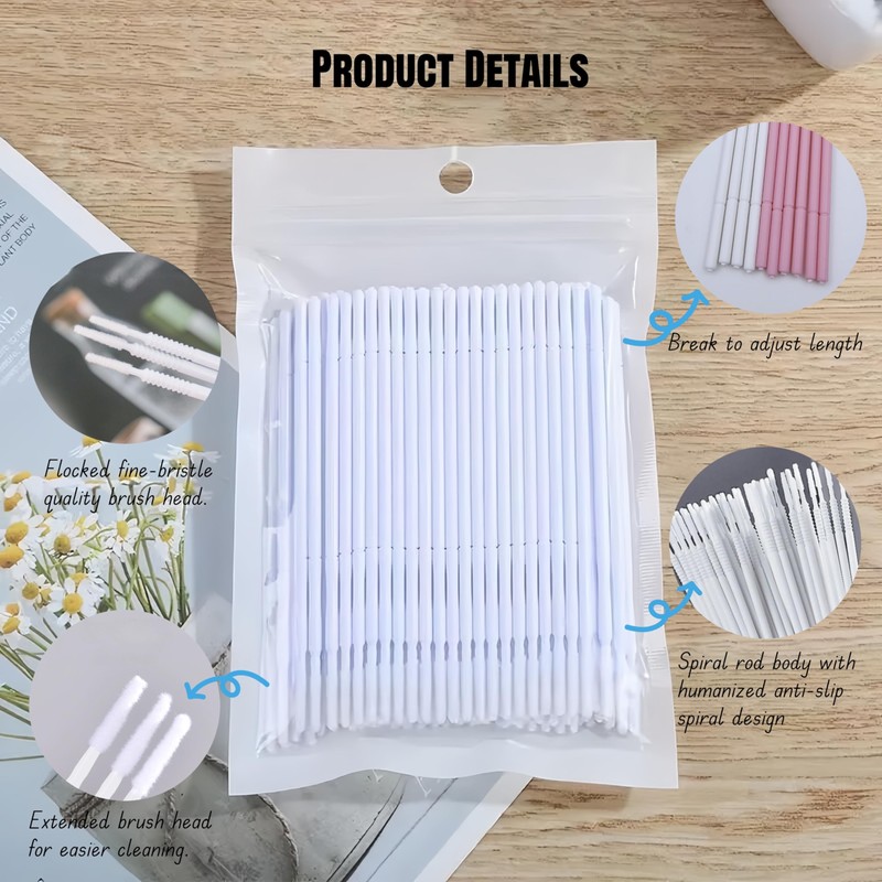 200 PCS Micro Applicator Brushes for Eyelash Extensions – Disposable