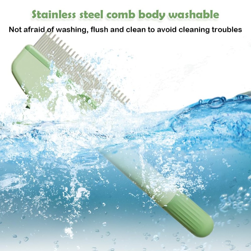 Pet Massage Comb, Hair Removal Brush with Button for Short,