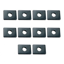 Set of 10 Clamping Discs with Hole for Double Rod Mat Fence, Anthracite (RAL 7016), Made of Powder-Coated Steel, 26 x 31 mm, Clamping Plates for Mesh Mats