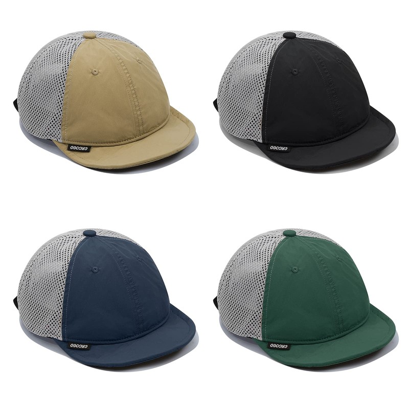Clakllie Mesh Baseball Cap Nylon Short Brim Cap Summer Breathable