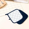 4 Pcs Dark Blue Square Heat Resistant Pot Holders, Everyday