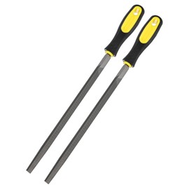 M METERXITY 2-Pack Triangular Metal File 10 Inch, High Carbon Steel File Diamond File Hand File W PVC Grip Handle for Wood/Metal/Ceramic/Glass/Stone/Jewelry/Tile/Model/DIY/Sharpening File