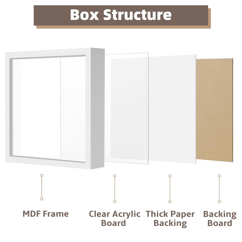 WISYOK 3D Picture Frame for Filling 22 x 22 cm,