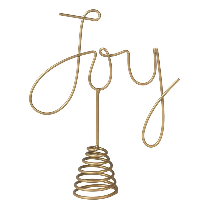 Ginger Ray Gold Metal Joy Decoration Christmas Tree Topper Decorative