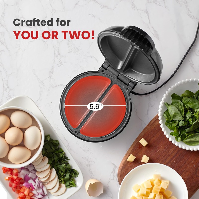 Elite Gourmet EOM123 Non-Stick Omelet, Frittata, Snack Pocket Maker, Dessert