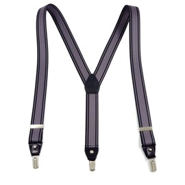 Peace Kobo Suspenders 2-Way 1.4 inches (35 mm) Herringbone Pattern, multicolor (black / gray)