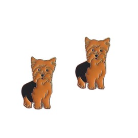 Harikaji Lovely Pug Dog Brooch Pet Brooch Corsage Metal Pin Badge Dog ID Tags Christmas Birthday Gift 2PCS (Yorkshire)