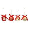 THUN, Set of 4 Christmas Baubles Red and Gold Polyester,