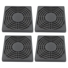 Adyoney 4 Pcs 90mm Black Square Plastic Cooling Fan Filter Cover, Dust Screen for Filter Fan Chassis, for PC Computer Case, Server Case, Mesh Design for Effective Dust Protection