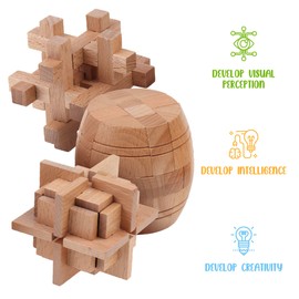 Sharp Brain Zone - 3D Wooden Brain Teaser Pack
