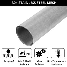 2 Pack 304 Stainless Steel Woven Wire Mesh 80 Mesh Ultra Fine,ANGELIOX Metal Filter Screen Mesh Sheet 12"x45" Filtration Cloth for Home,Kitchen,Food, Garden,Window,Air Vent(80 Mesh)