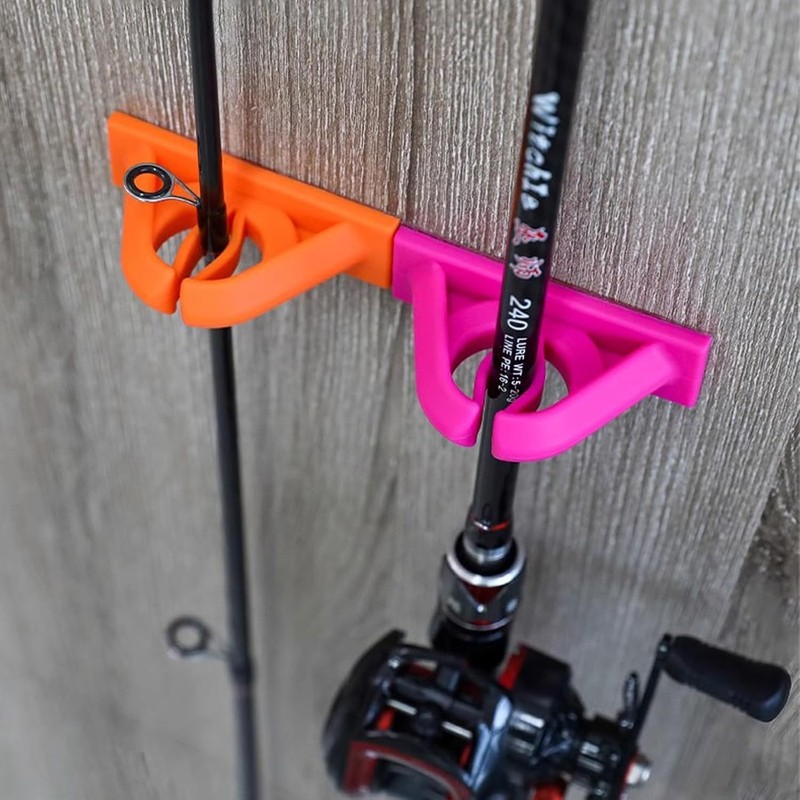 Fokmuaex 2pcs Wall Mount Fishing Rod Holder - No Drilling