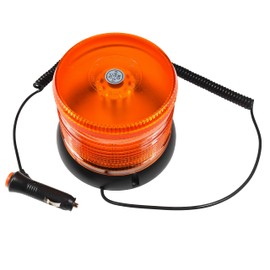 HQRP DC 12V Amber Safety Alarm Strobe LED Flash Beacon Light with Big Flat Top Magnetic Mount for The Repair Works Outdoors