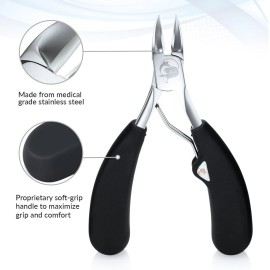 Fox Medical Equipment Toenail Clippers for Thick or Ingrown Nails – Heavy-Duty Soft-Grip Metallic