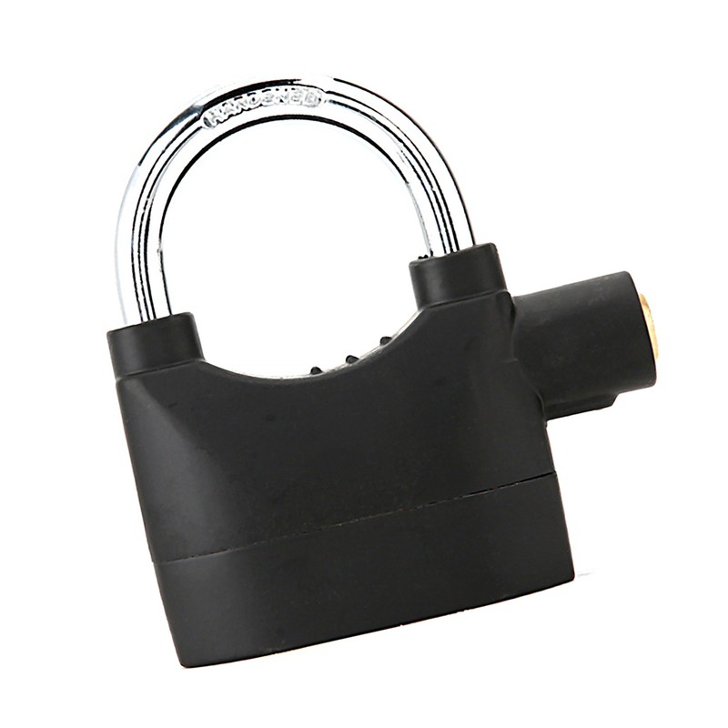 Black Anti Theft Security Padlock Waterproof Siren Alarm Lock for
