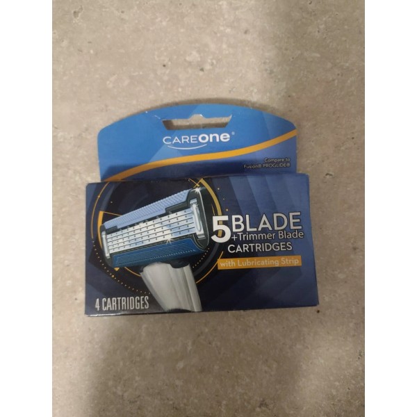 CareOne 5 Blade Razor Blade Refills, 4 PACK