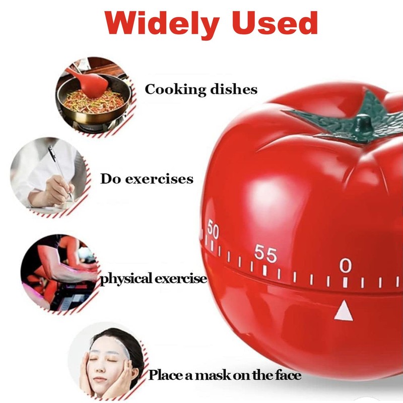 2 Pcs Cute Pomodoro Timer, Kitchen Timer, Count Down Alarm