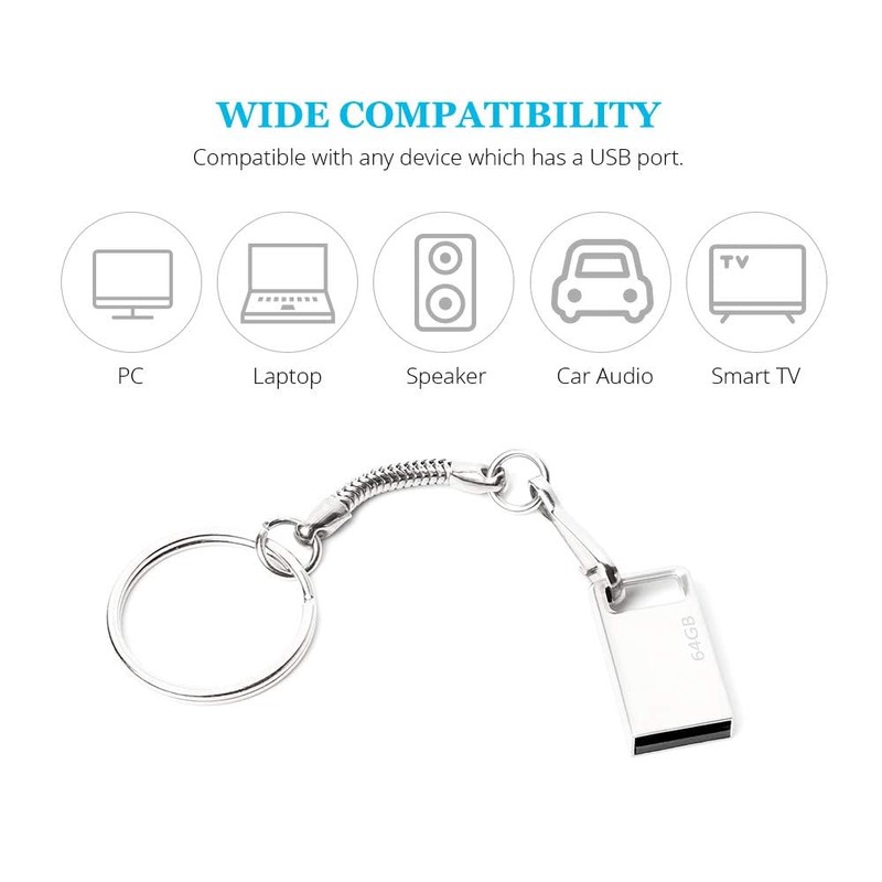 USB Stick 64 GB, Metal Memory Stick USB 2.0 USB
