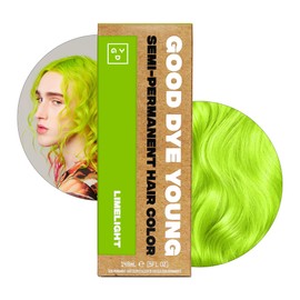 Good Dye Young Semi-Permanent Hair Color, Vegan and Cruelty-Free Hair Dye, Last up to 24 Washes, Non-Damaging Conditioning Hair Color (5FL OZ, Limelight)