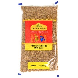 Asian Kitchen Fenugreek (Methi) Seeds Whole 7oz (200g) Trigonella foenum graecum~ All Natural | Vegan | Gluten Friendly | Non-GMO | Indian Origin, used in cooking & Ayurvedic spice