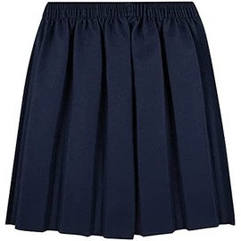 RASH ACCESSORIES School Uniform Skirt Girls Back to School UK Box Pleated Round Elasticated Waist Skirt Age 2-16 Years Navy