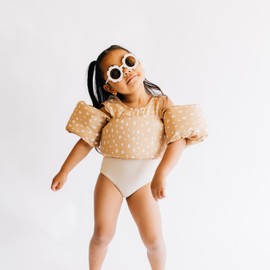 ava + oliver Toddler Swim Vest, Kids Water Wings, Floatie Jacket for Boys and Girls (Mustard Dot)