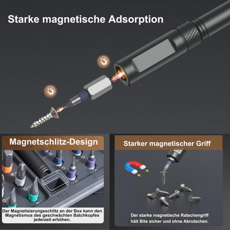 42-in-1 Magnetic Screwdriver Set, Ratchet Screwdriver Set with Removable T-Handle,
