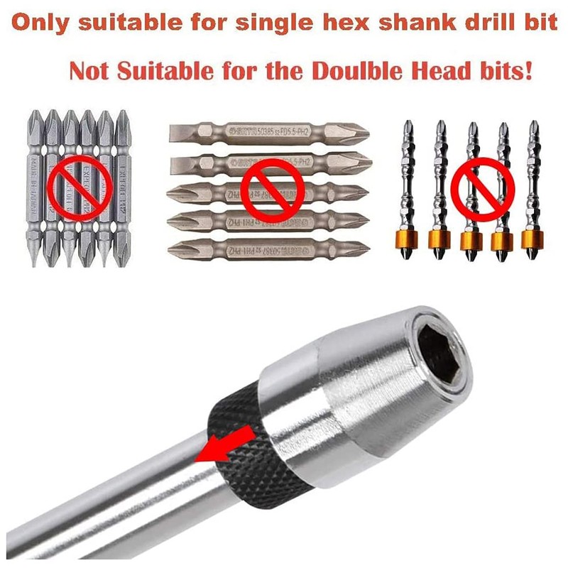 Bestgle 12-Inch Long Magnetic Screwdriver Bit Holder 1/4 Inch Hex