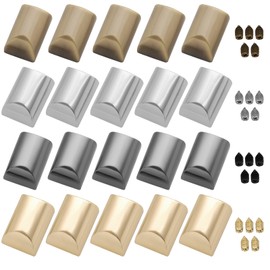 OTOTEC 20PCS Zipper Stopper 15.3x11mm Zinc Alloy Zip End Stop Lock Tail Plug Used for Bag Zipper Bottoms DIY Craft Wallets Light Gold/Gun Black/Silver/Bronze